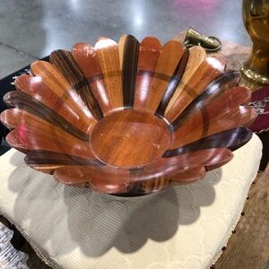 Elegant Wooden Flower-Shaped Bowl